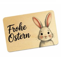 Grauer Hase Aquarell Frohe Ostern Postkarte Aus Holz