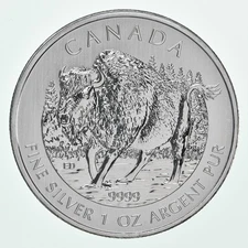 2013 Canada 5 Dollars Silver Bison 1 Oz Silver