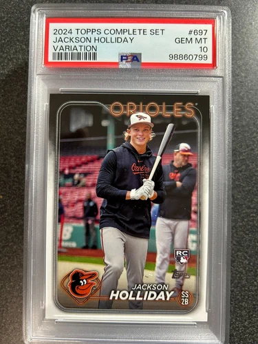 2024 Topps Jackson Holliday RC #697 Warmup Complete Set Variation PSA 10