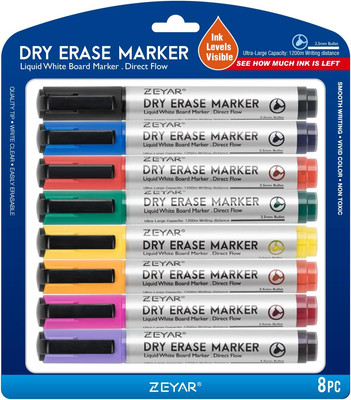 Dry Erase Marker Low-Odor Bullet Tip, Whiteboard Marker Ultra-Large Capacity, Ad