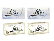 2 Lirio Neutro and 2 Lirio Dermatologico Soap Bars Dermatological Bathing - 4P