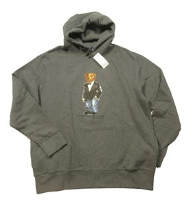 polo bear hoodie grey