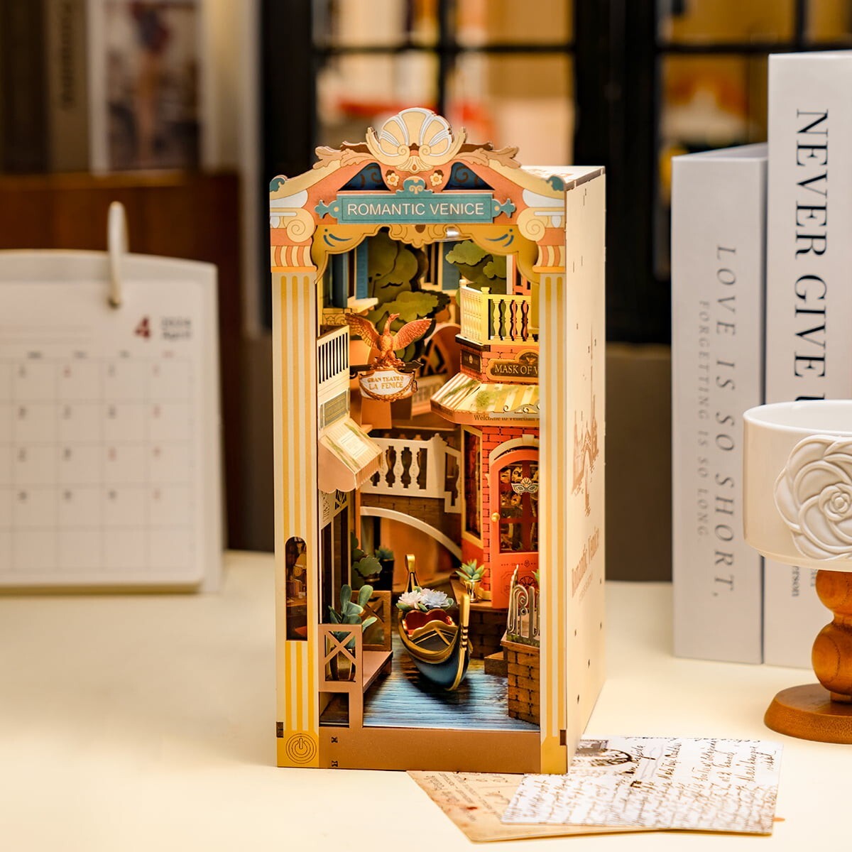 Rolife 3D Wooden Book Nook Kit DIY Miniature House Book Nook Model