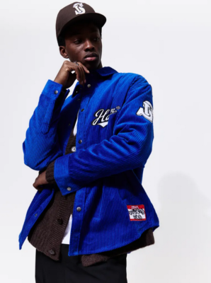 H & M Oversized Fit Corduroy overshirt FOR MEN (Bright blue/Harlem
