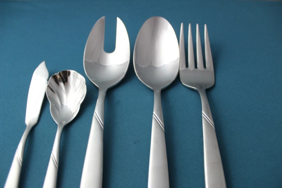 Cucharada para servir 5 piezas tenedor perforado azúcar Oneida RISOTTO 18/10 acero inoxidable Foto 3 de 4