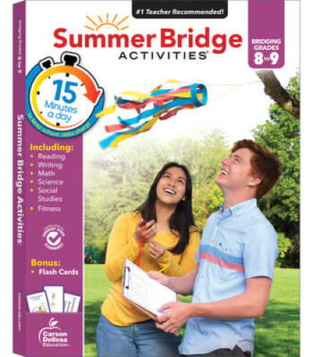 Summer Bridge Activities 8-9 Workbooks, Math, Reading Comprehension, - VERY GOOD