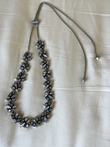 KENDRA SCOTT 100% AUTH Andrina Choker Slider Necklace - Antique Silver