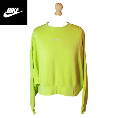 nike yellow crop sweatshirt