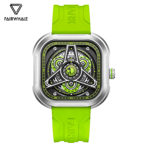 2023 Fashion Green Męski zegarek sportowy: wodoodporny, kwadratowy kwarc - Zdjęcie 1 z 11