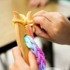 1 Set Handheld Wooden Knitting Fork Lucet Too...