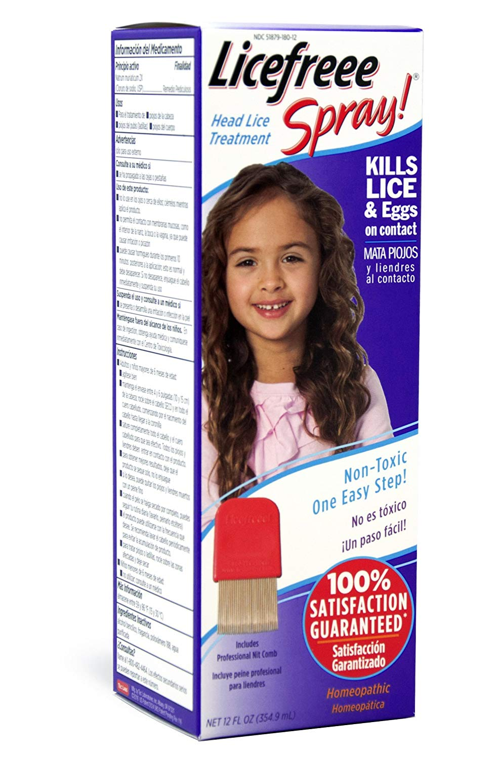 Licefreee Spray Head Lice Treatment Bottle with Metal Nit Comb 12 Fluid Ounce eBay