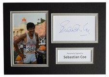 Sebastian Coe Signed Autograph A4 photo display Athletics AFTAL COA
