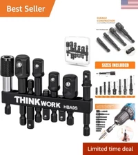 Socket Adapter Set - 9-Piece - 1/4" Hex Shank - Impact Driver - Cordless Drill