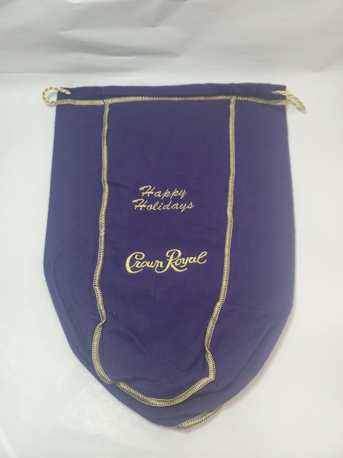 Crown Royal Bag Large Embroidered Happy Holidays Purple Bag Christmas gift-image