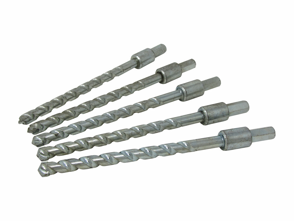 5pc 13mm Masonry Drill Bits Hex Shank Brick & Concrete Drilling Zinc Coated