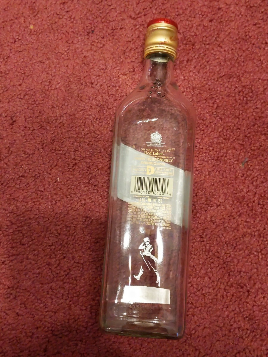 EMPTY 750 ml Johnny Walker Red Label scotch bottle wish it was