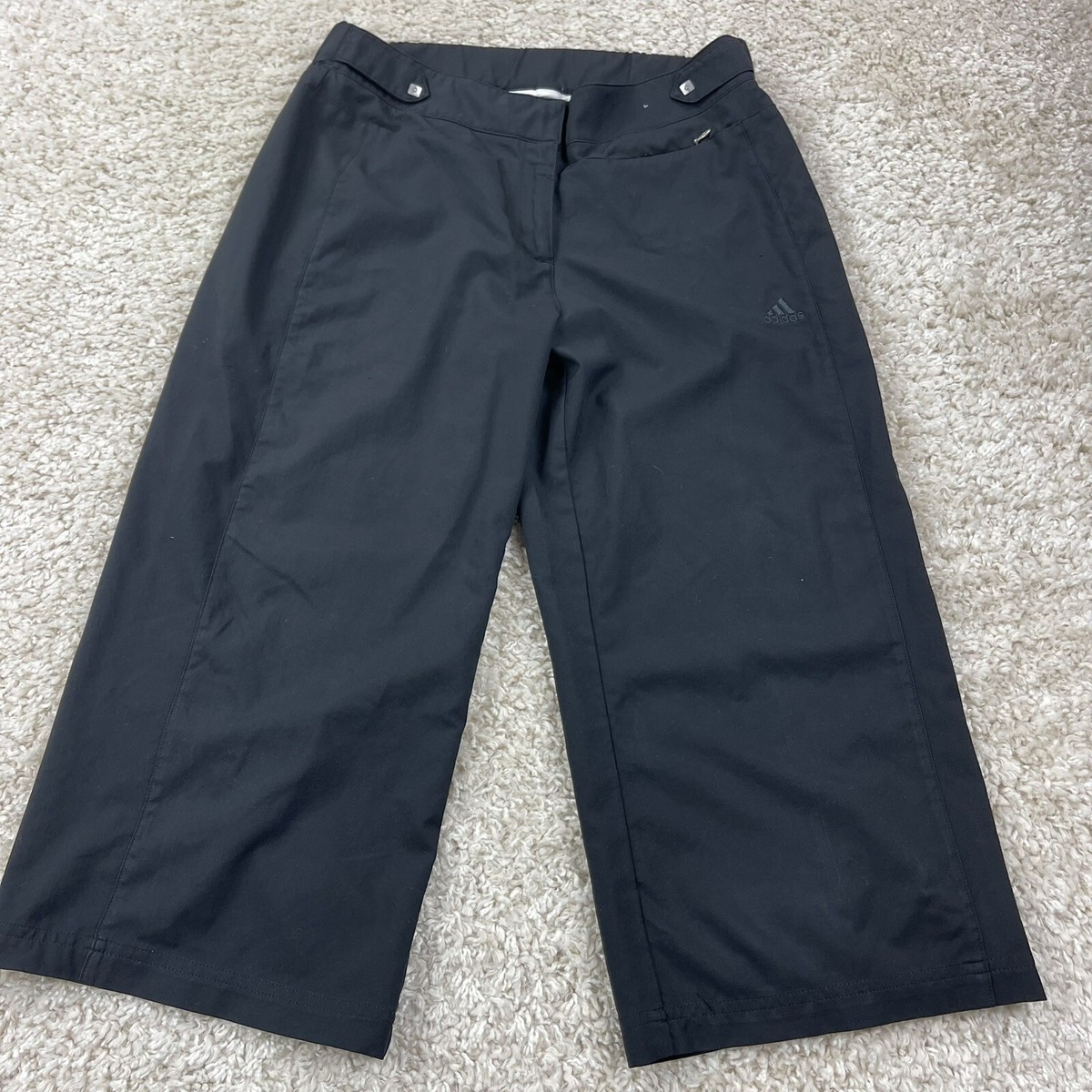 adidas womens size medium golf pants athletic wear black cropped  display picture 1