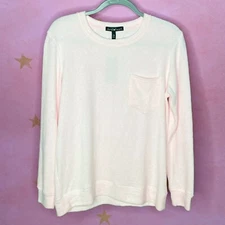 Derek Heart Fuzzy Luxe Pink Sweatshirt Small New