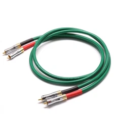 Pair OFC Silver Plated Cord HIFI Audio RCA Cable ShieldSignal Interconnect Cable