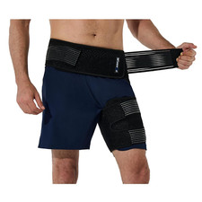 Hip Brace with Elastic Belt Thigh Compression Sleeve Sciatica Pain Relief Black