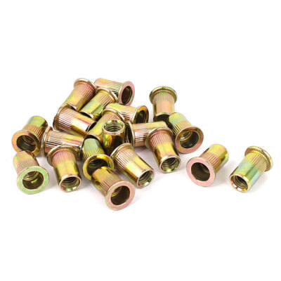20Stk 5/16''-18 Flachkopf Rivet Nut Einsatz Nietmuttern Gold