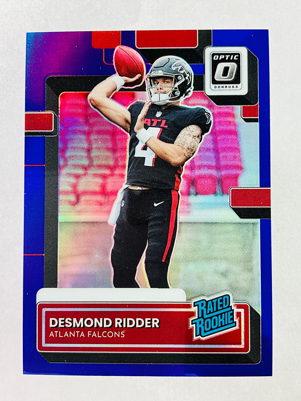 #/50 Desmond Ridder RC ▪ 2022 Donruss Optic Preview PURPLE Prizm Rated Rookie