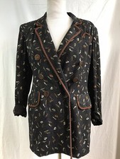 Vintage Dorothy Schoelen Womens Brass Instrument Print Blazer Music Teacher M