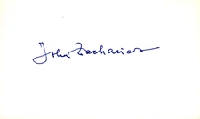 John Zacharias Signed Auto 3x5 Index Card Har Kommer Vi