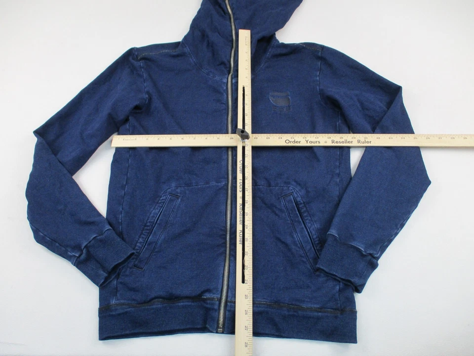 Chaqueta Chaleco G Star Raw Indigo Tunnel Con Capucha Para Hombre Azul Medio Cremallera Sólida Foto 4 de 4