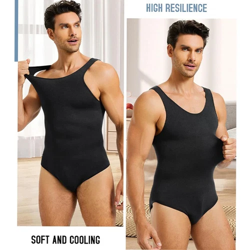 Body Suit dimagrante da uomo fasce a compressione shapewear controllo pancia - Foto 4 di 32