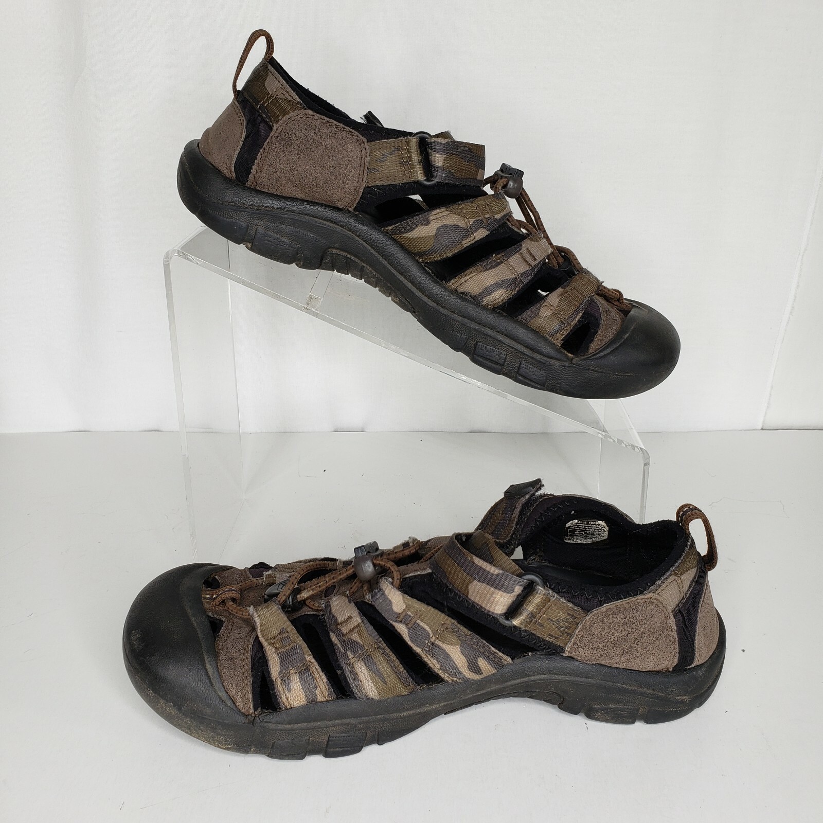 Sandali sportivi Keen taglia 5 Newport H2 bambini marroni verdi mimetici rete escursionismo trail giovani