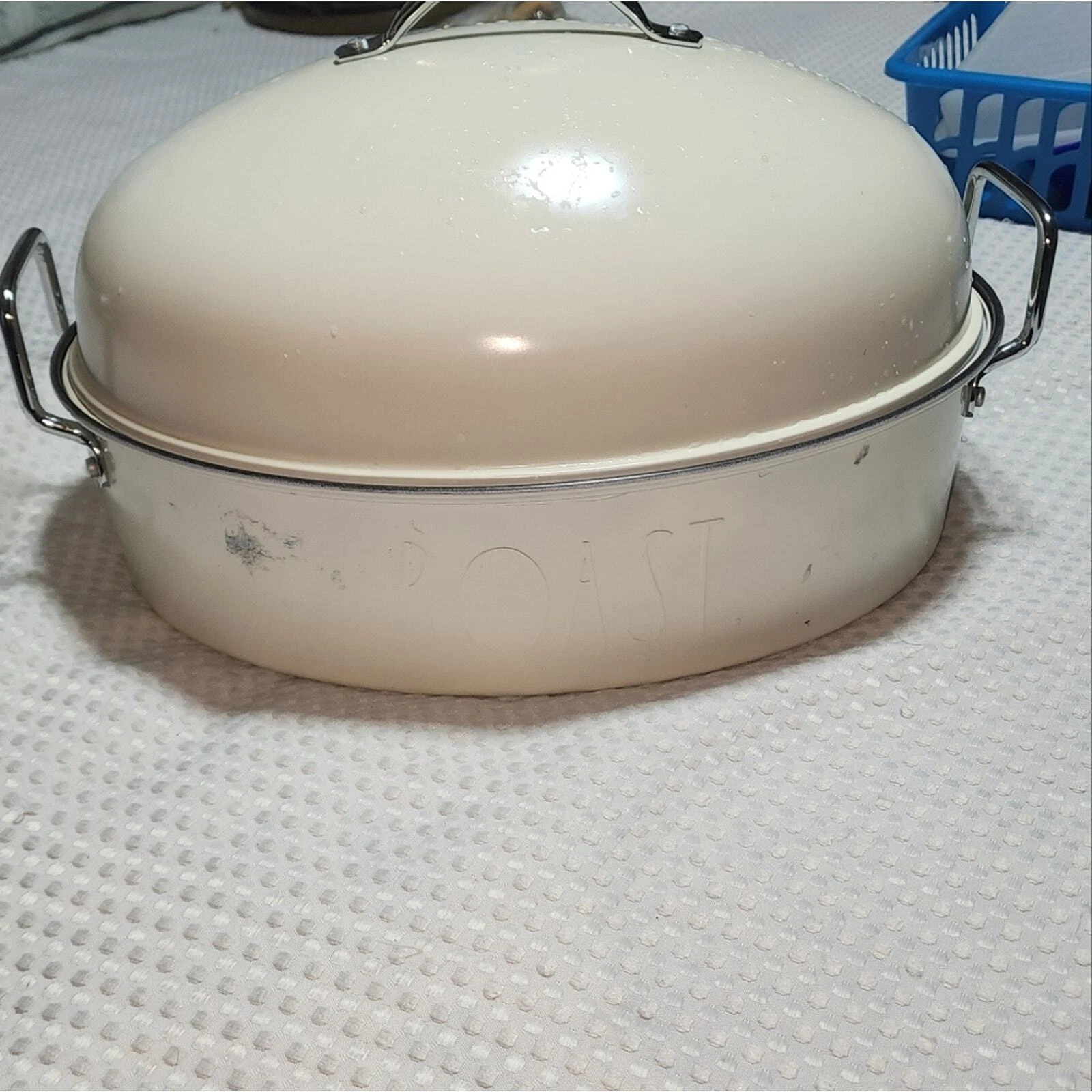 RAE DUNN EUC ROASTER METAL ROASTER PAN SET WITH RACK