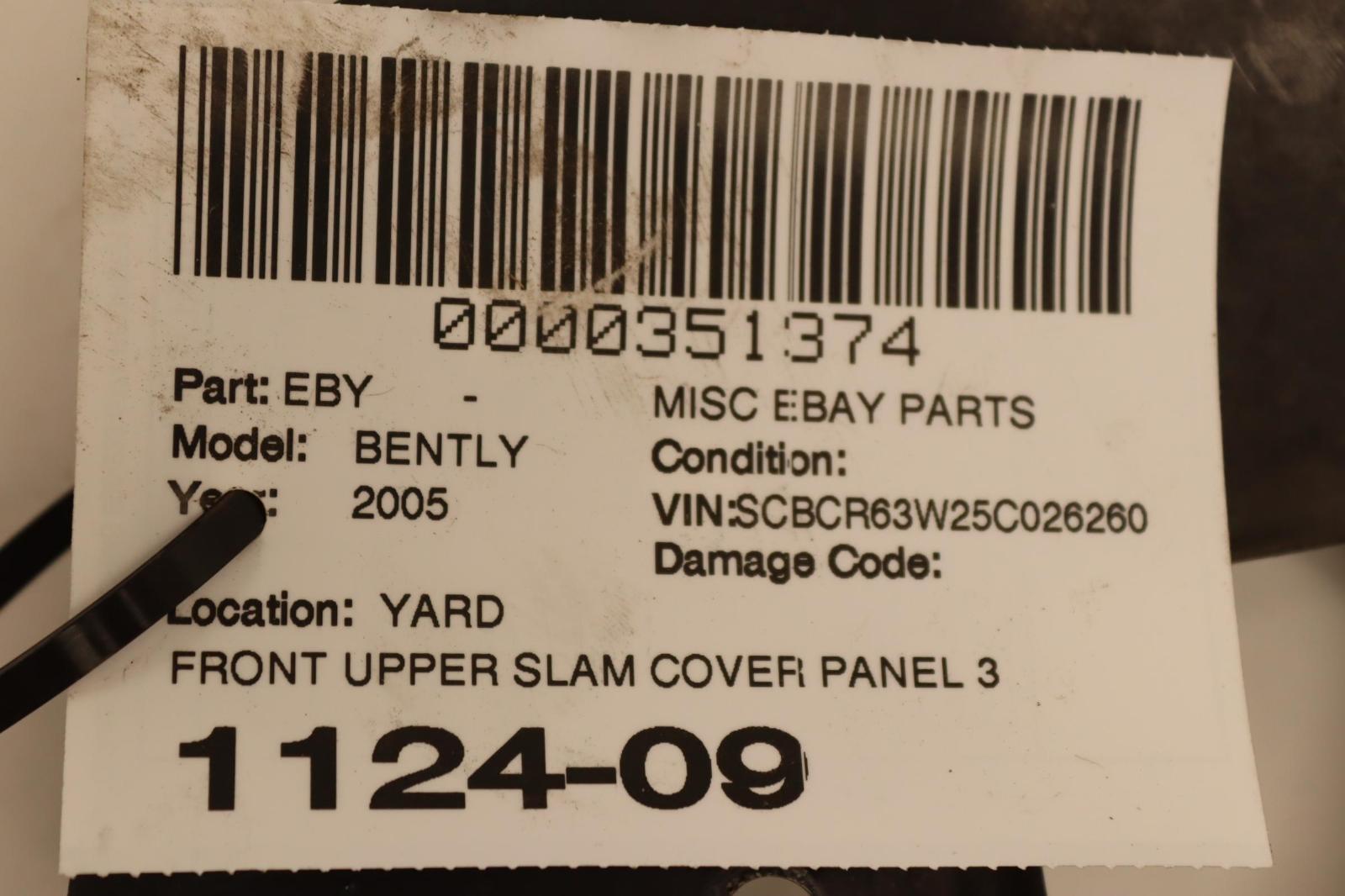 2003-2010 BENTLEY CONTINENTAL GT FRONT UPPER SLAM COVER STRIKER PANEL OEM