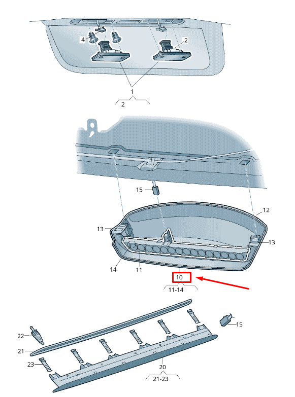 NOUVEAU FEU CENTRAL DE TROISIÈME FREIN SKODA RAPID NH 5JH945097D9B9