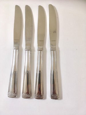 Lenox Landmark Platinum 4-Modern Solid Knives Stainless Band Scroll 9 1/4''