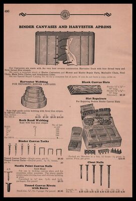 1931 Binder Slats Repairer Store Display Canvas Harvester Farm Aprons Print Ad