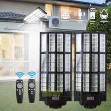 1/2PCS Outdoor Solar Wall Lights LED Motion Sensor Bright Flood Street Lamp+Pole