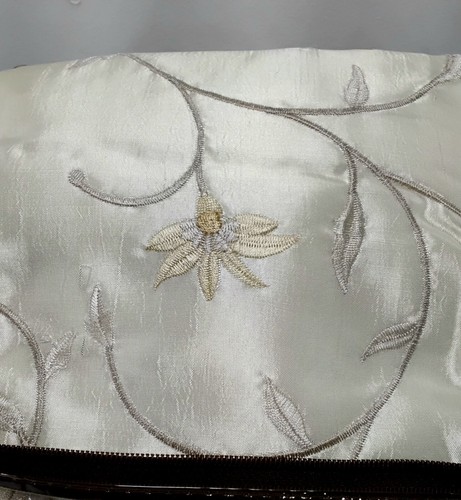 Allen And Roth Pole Top Panel Taffeta Embroidered Interlined Drapery - Picture 11 of 11