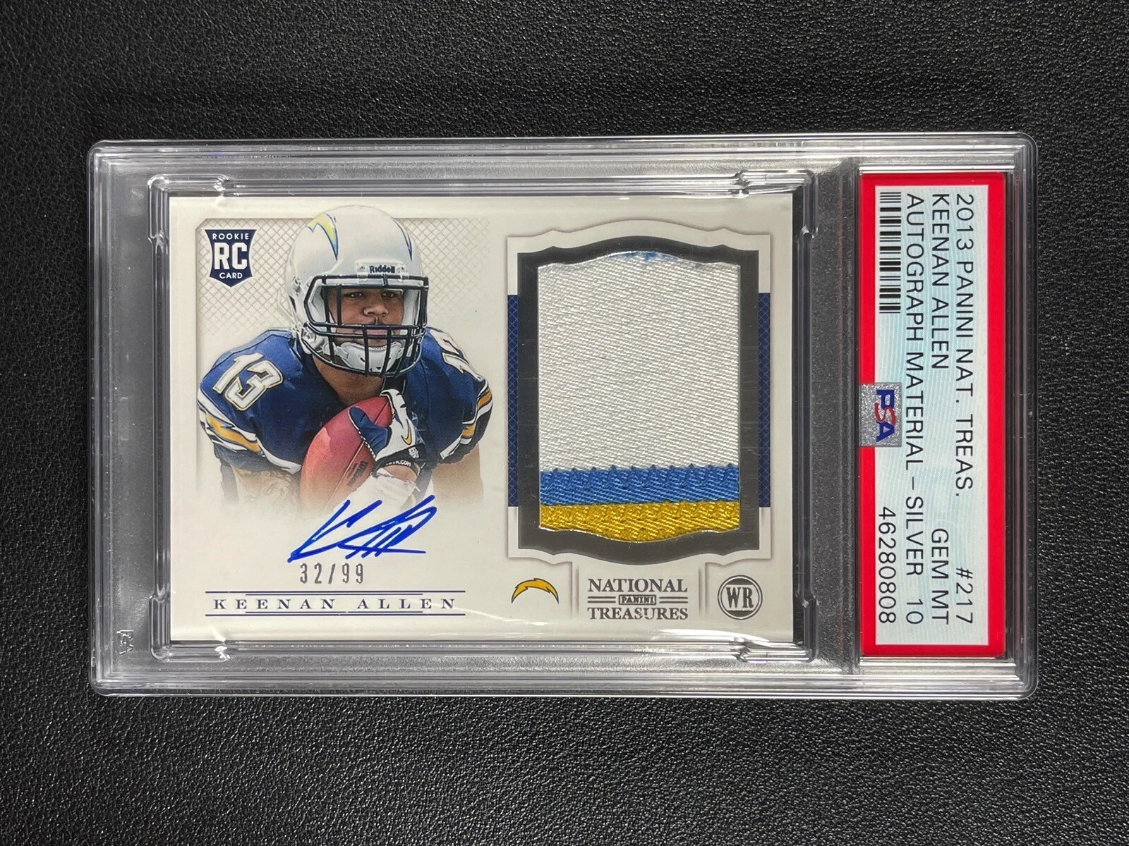Keenan Allen Panini National Treasures #217 Autograph Material-Silver