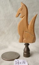 Lamp Finial VINTAGE Carved Wood FOX 3 1/4"h x 1 1/4"w