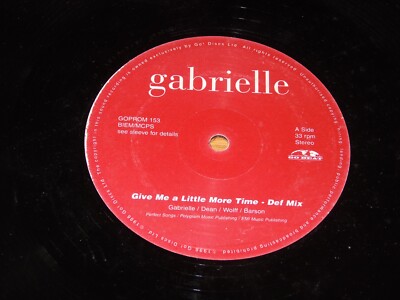 GABRIELLE - Give Me A Little More Time Def Mix - UK 12'' Vinyl Single - DJ PROMO