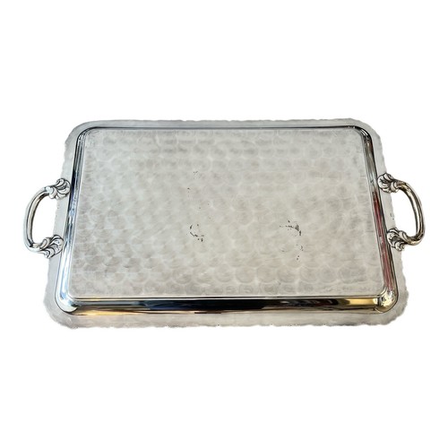 Alpacca Silver Plate Waiter Serving Tray Large Rectangular 15x26 - Picture 8 of 15