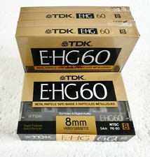 3 TDK E-HG60 8 mm Video Cassettes  New Factory Sealed