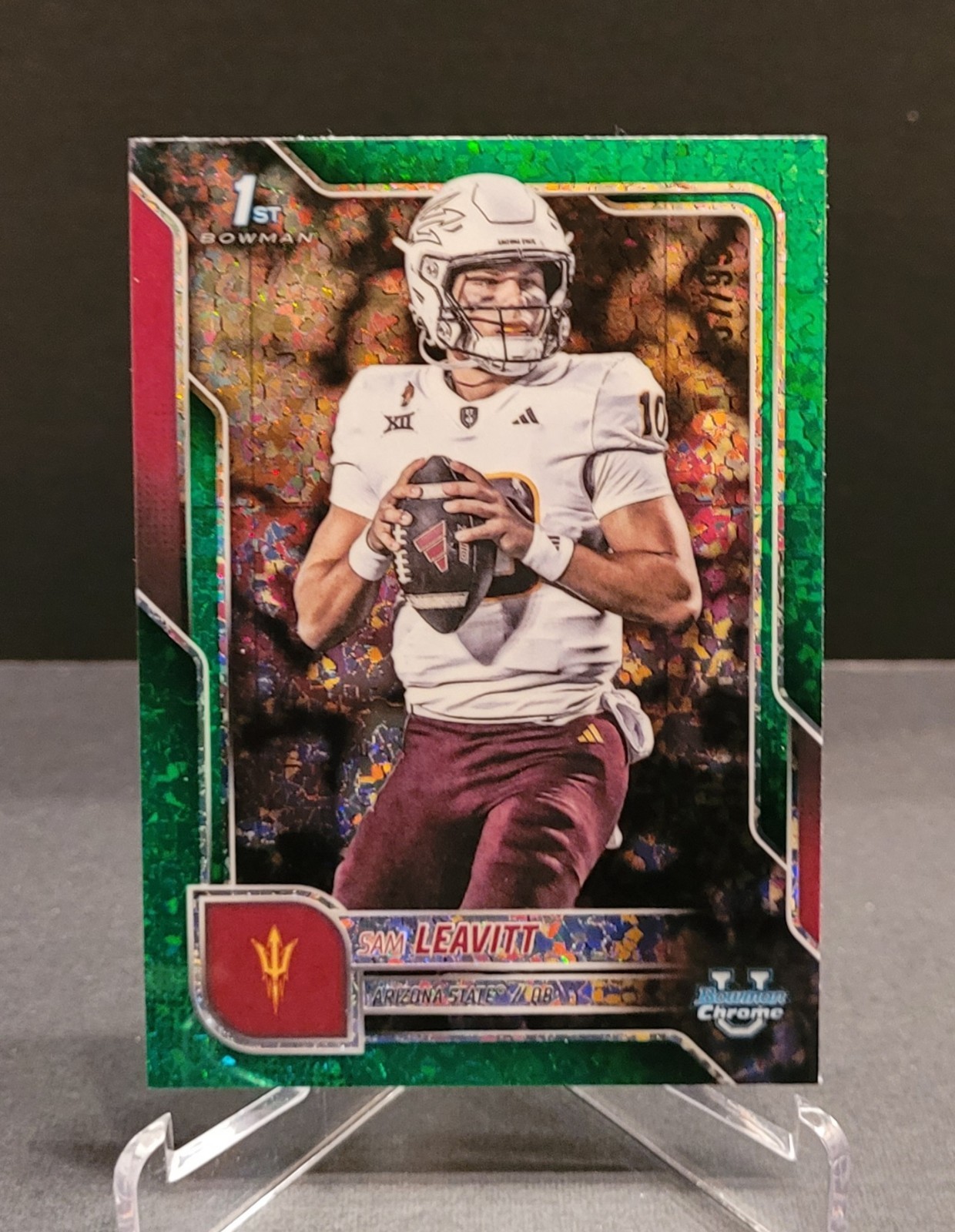 2025 Bowman Chrome U Sam Leavitt Green Shimmer /99 #195