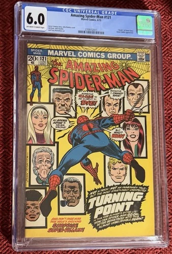 Rare “Amazing Spider-Man” #121 Marvel 6/1973 Death Of Gwen Green Gob App CGC 6.0