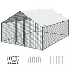 Large Metal Chicken Coop Run for 20 Poultry with Galvanized Hardware Cloth
