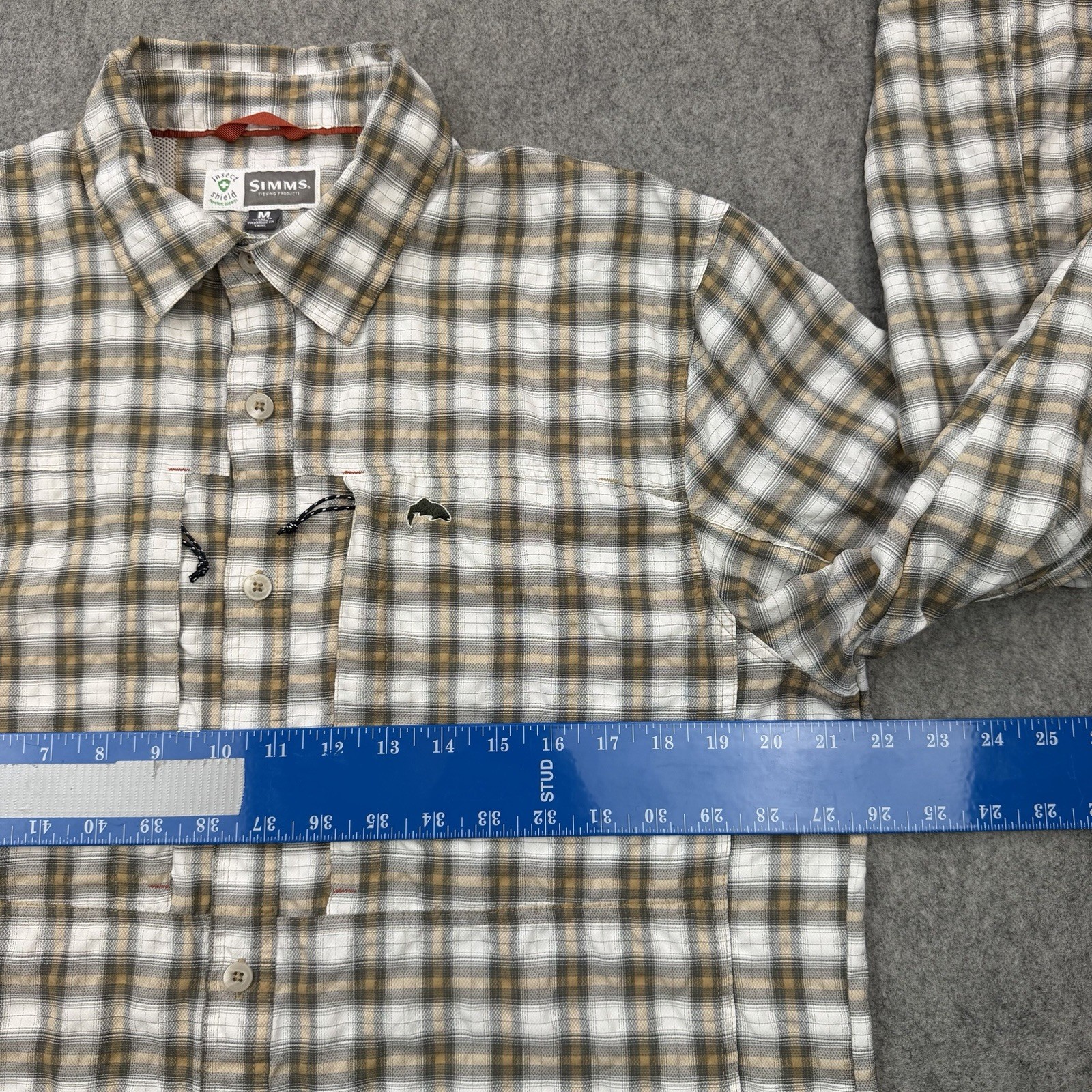 SIMMS Button Down Insect Shield Fishing Seersucke… - image 16