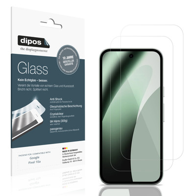2x Schutzfolie für Google Pixel 10a - Anti-Shock 9H Folie dipos Glass