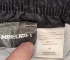 Boys Minecraft  SWIM TRUNKS Mojang Print Drawstring Green and Black MED EXC COND — photo 3