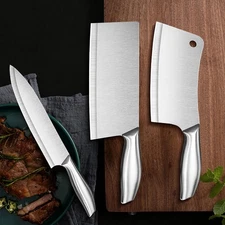 Stainless Steel Meat Cleaver Vegetable Butcher Knife Sharp Chef’s Kitchen Knife